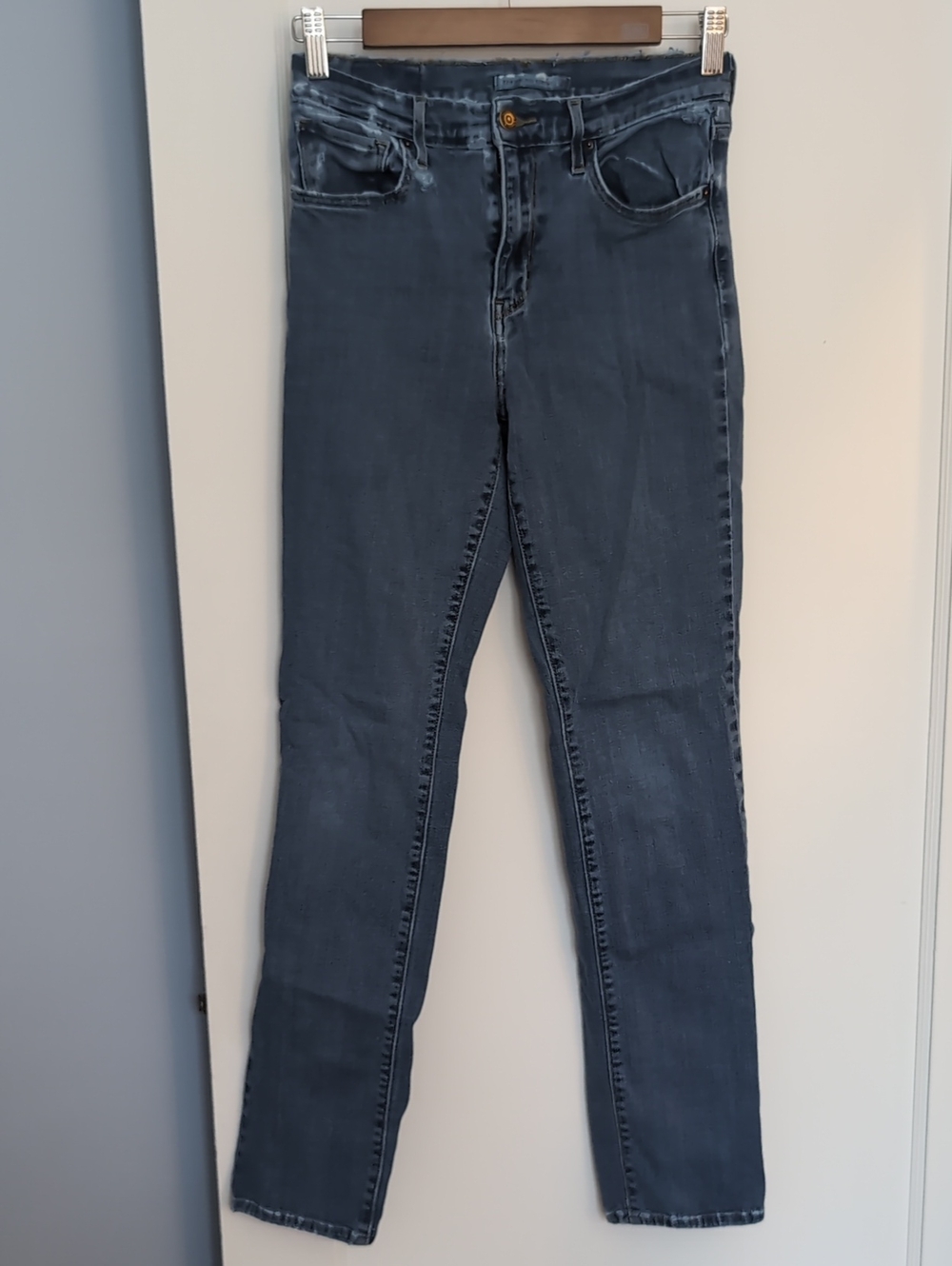 Levi's Super Distressed 724 High Rise Straight Jeans